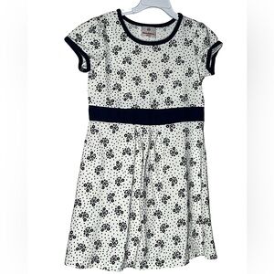 Hannah Andersson Playground Dress Black White Floral Short Sleeve Casual 6/7